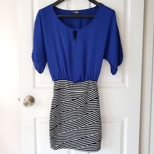 3/$30 Blue/striped bodycon dress